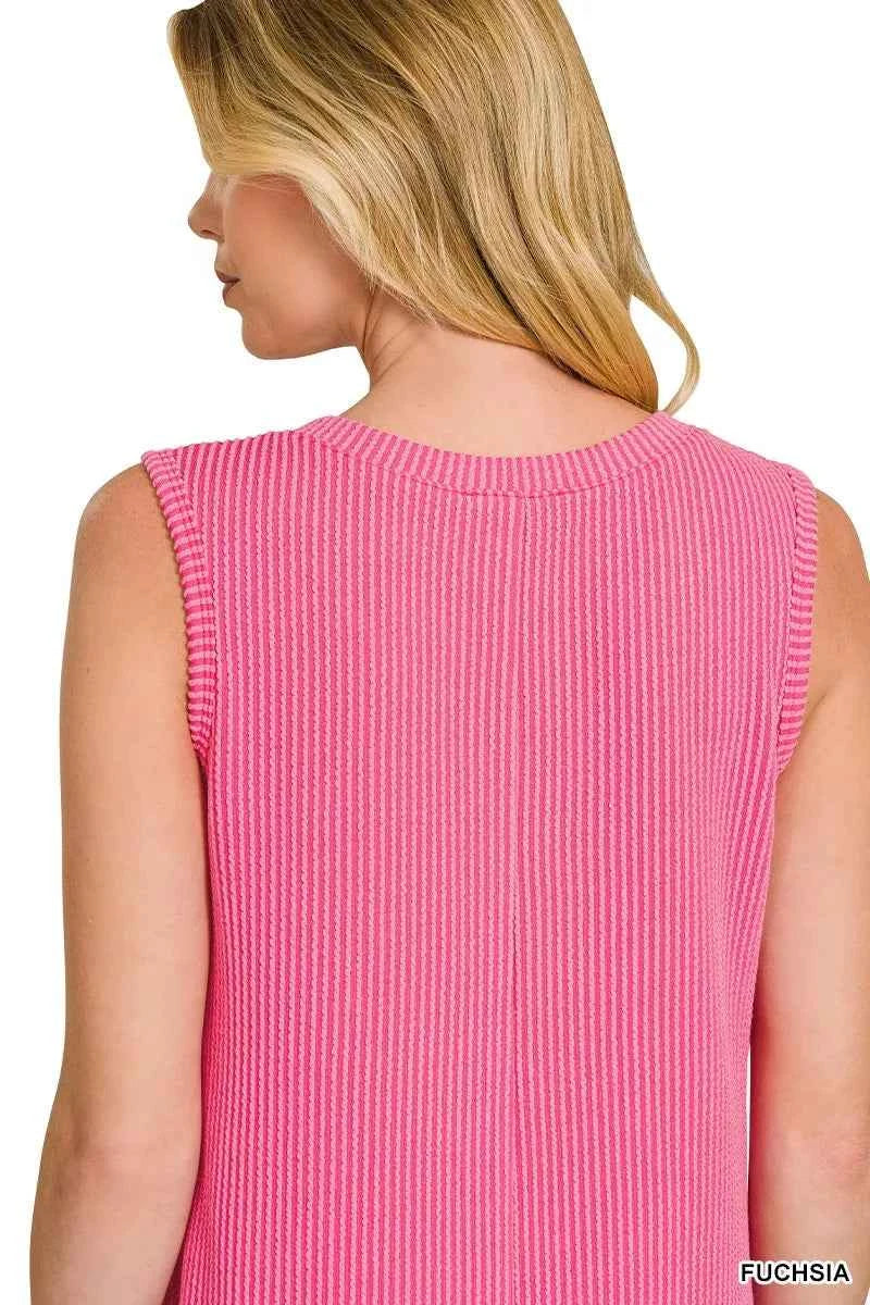 Zenana Raised Rib Sleeveless Mini Dress 76d56e141f784a9ab159045546fec781-Max-Origin