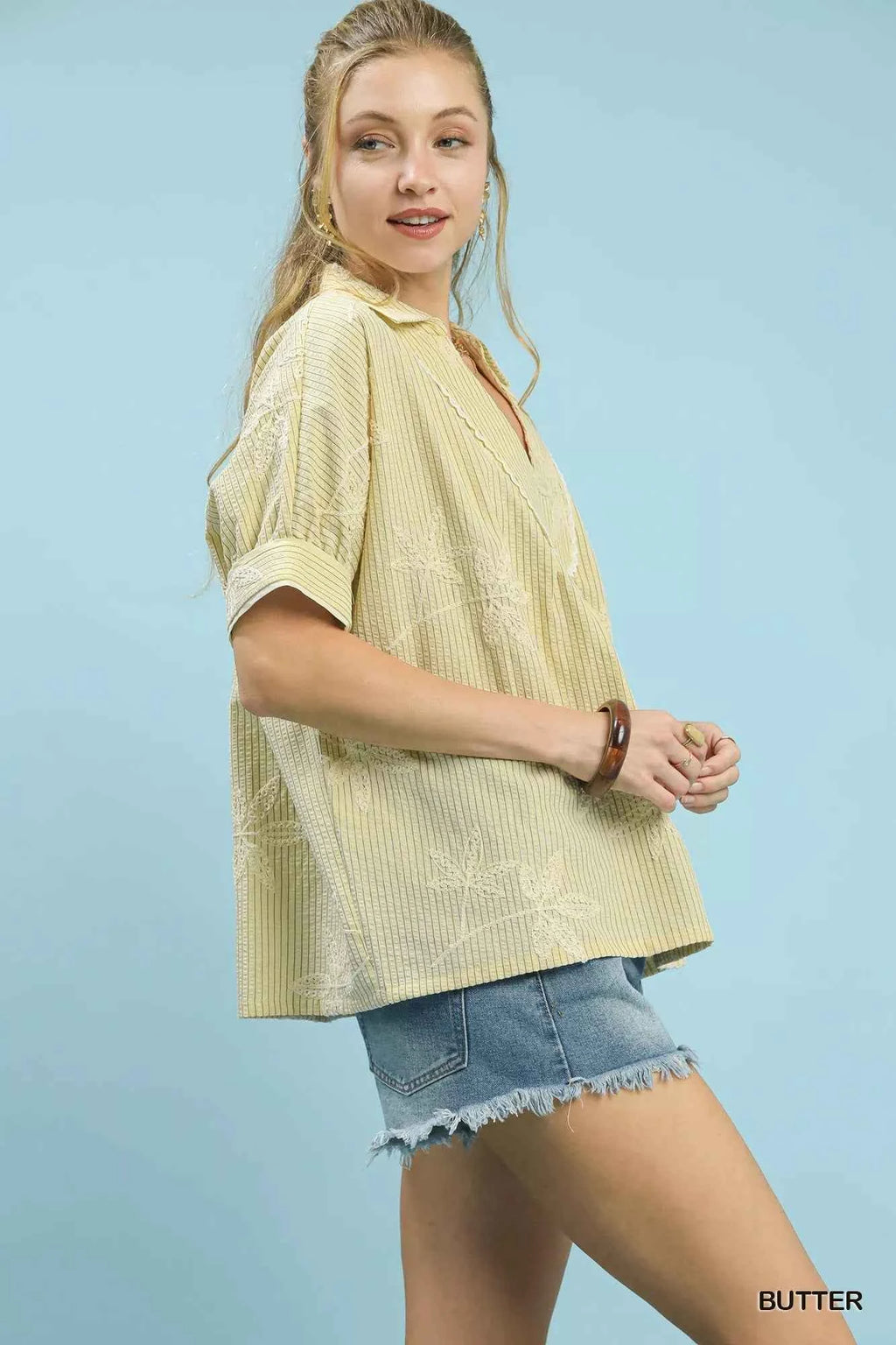 Umgee Striped Embroidered Blouse with Scallop Trim 76d5b593-e9dd-49e6-be97-0f19452f2aa3-Max-Origin