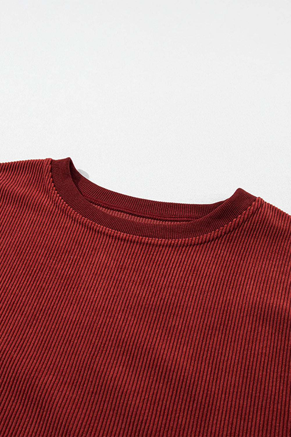 White Drop Shoulder Rib Knit Oversized Sweatshirt 76e50b0c7e977c77