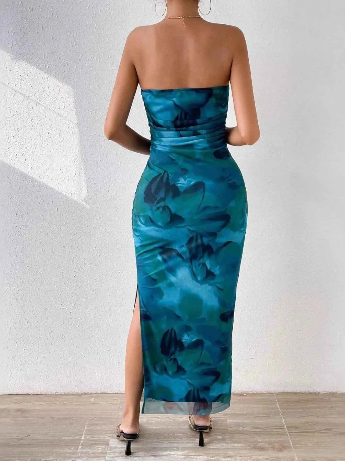 Printed Side Slit Tube Dress 76e5ac9fc11d44f9954058a06b1500a8-Max-Origin