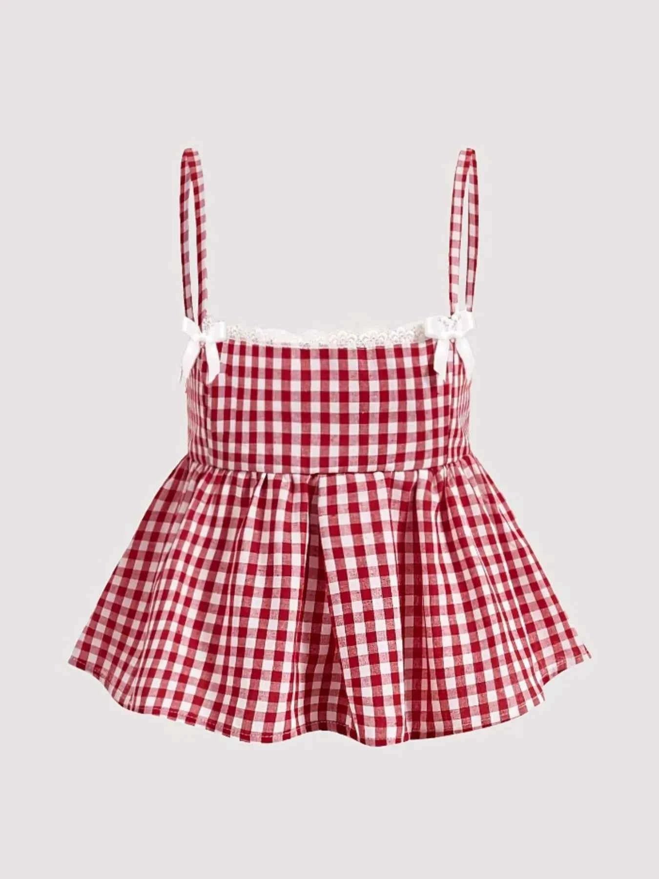 Gingham Check Peplum Cami Top 76f4ae54-1170-4e7d-a785-c2d38a89a082-Max-Origin