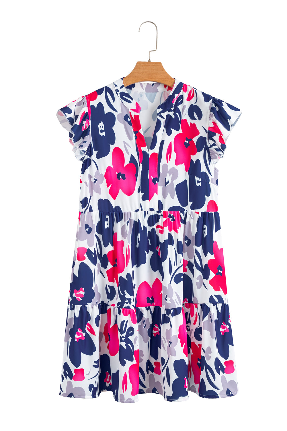 Orange Floral Print Notched Neck Flutter Sleeve Mini Dress 771a93430d744559_b7386c20-0e2b-407a-8df7-3c3c0d0614a5