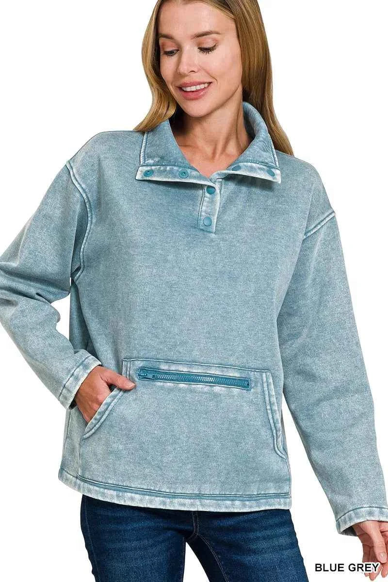 Zenana Fleece Washed High Neck Kangaroo Pocket Sweatshirt 771b78c87d5040e2b285fcb3c29b612e-Max-Origin