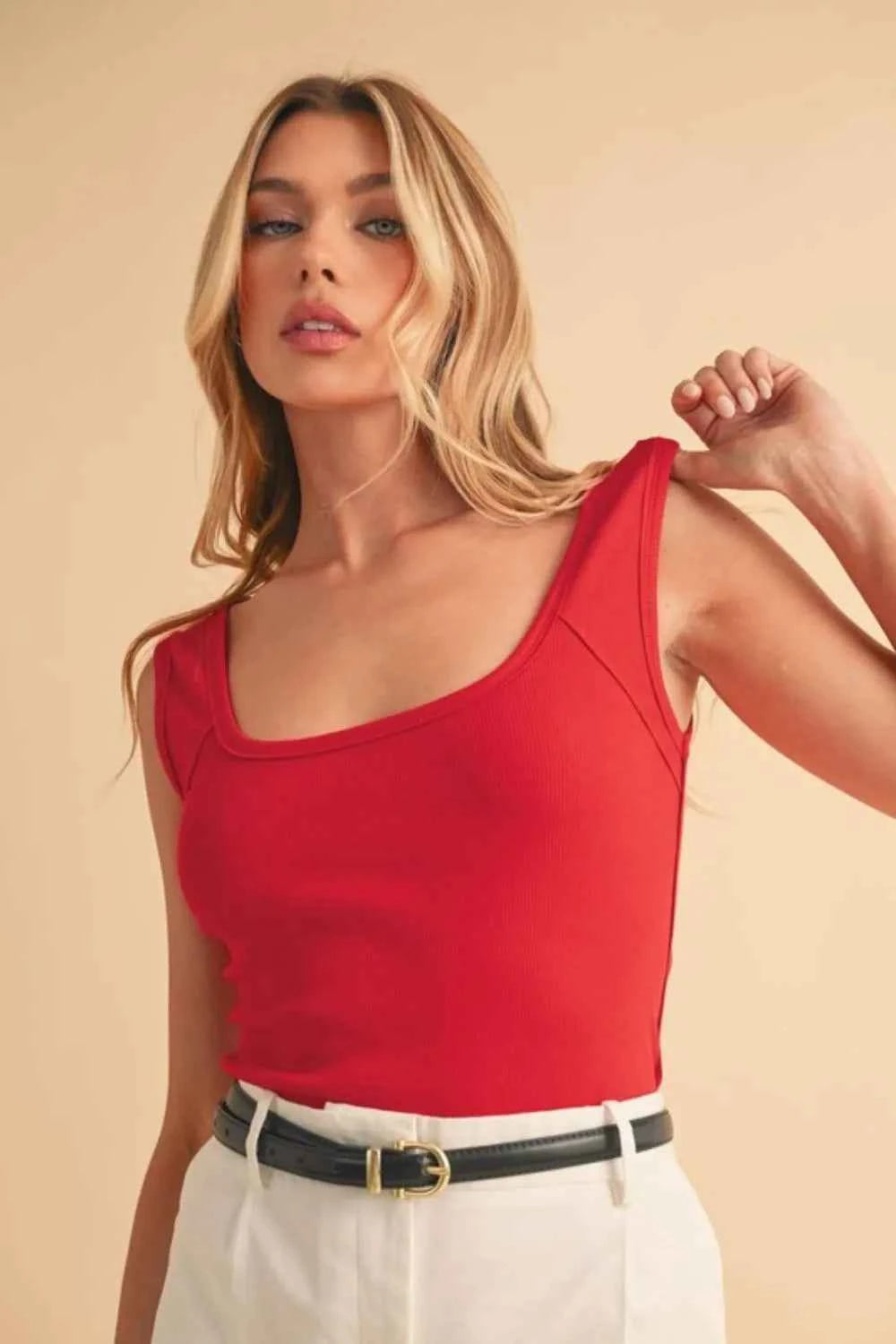 Aemi+Co Square Neck Wide Strap Tank CHERRY 773b6e9b-477c-4dfa-80e3-462ca79a4191-Max-Origin