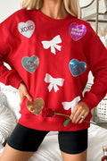 Valentine’s Day Sequin Bow Heart Round Neck Sweatshirt Red 776b7bb8-03ae-4002-9ef1-e403b7edf061-Max