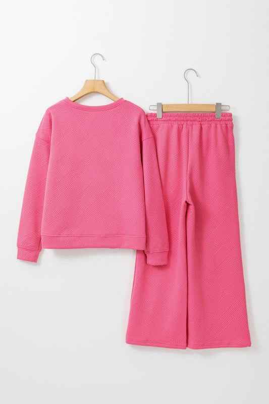 Textured Top and Pants Set 77730d85-f5d5-44ac-bb1d-ba7ca277e8d9
