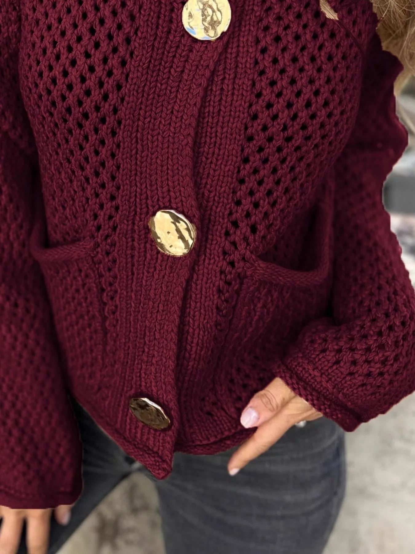 Crochet Button Up Long Sleeve Cardigan 778fed9a-cddd-4dc8-b1b8-c1445c0d1da4-Max-Origin