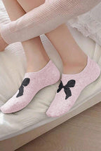 Pink Bow Print Boat Socks 77aa7aad8891128f