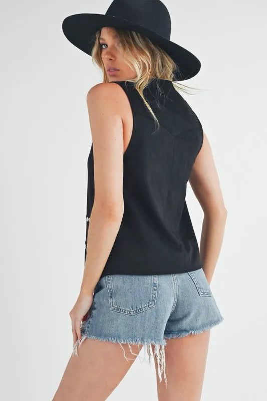 Aemi + Co Heart Rivet Detail Suede Vest Coat 77adf81b-7af5-419d-8a8b-eb1b20e04f39-Max