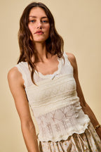 SO ME Scallop Ribbed Sleeveless Knit Top 77b83b4abdf74c06881d69d4a40912fd-Max