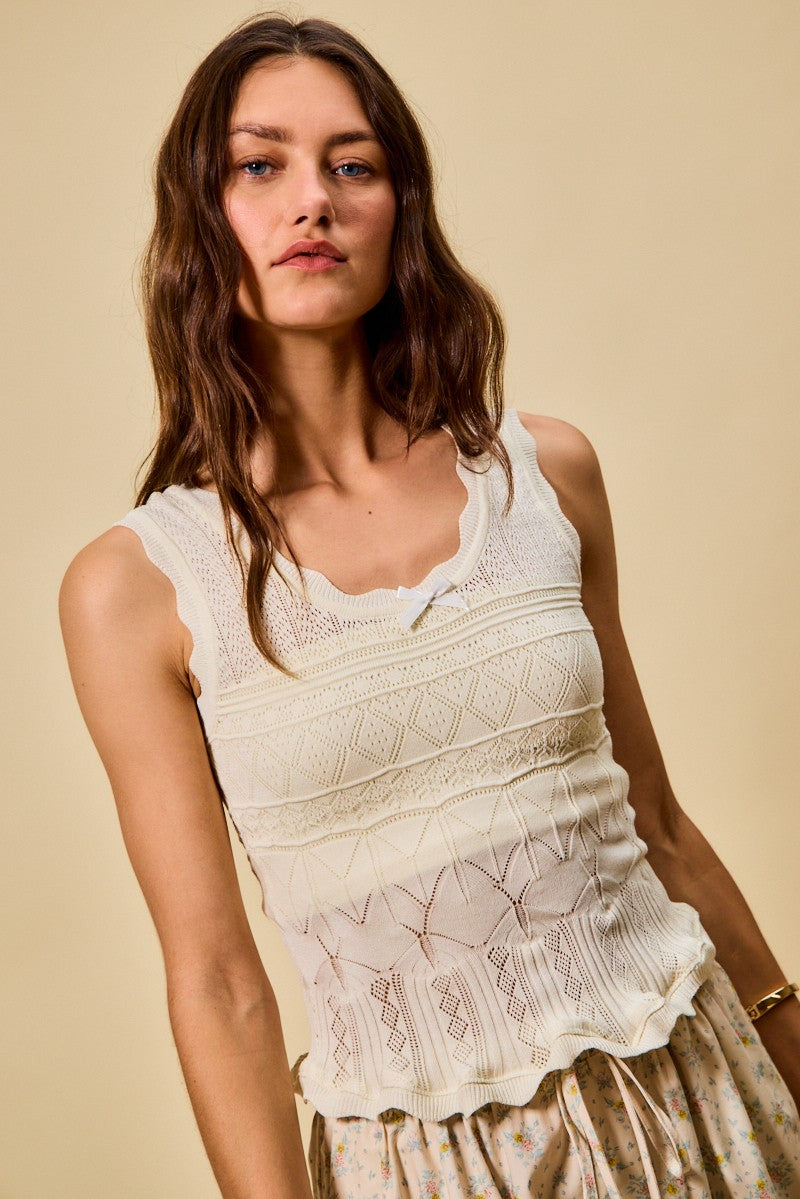 SO ME Scallop Ribbed Sleeveless Knit Top 77b83b4abdf74c06881d69d4a40912fd-Max