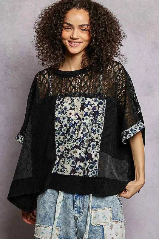 POL Floral Patchwork Lace Accent Blouse BLACK 77c23b7c-15da-48b6-93c7-1ba73d2acf0f-Max-Origin