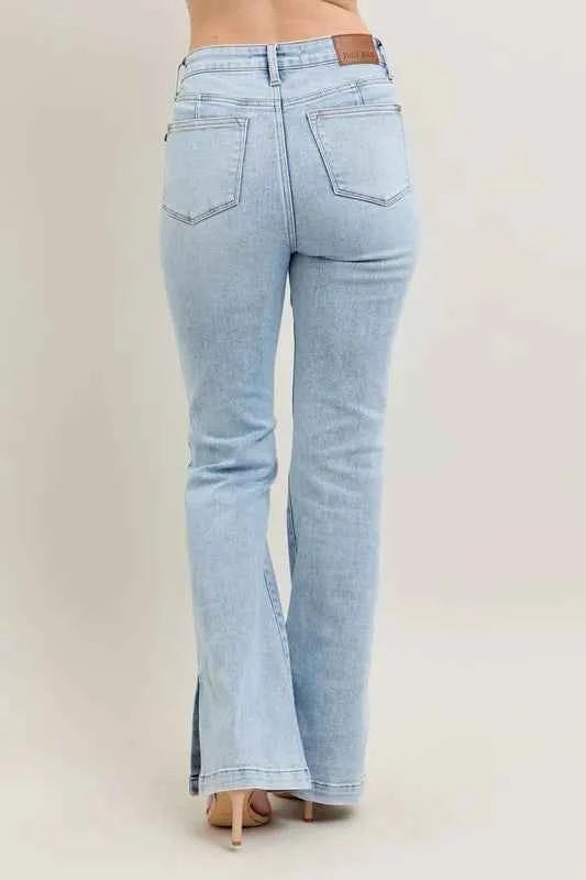 Judy Blue Full Size Tummy Control Vintage Wash Side Slit Slim Boot Jeans Plus Size 77c469be-e409-4f3c-99a9-846a9abafd4f-Max