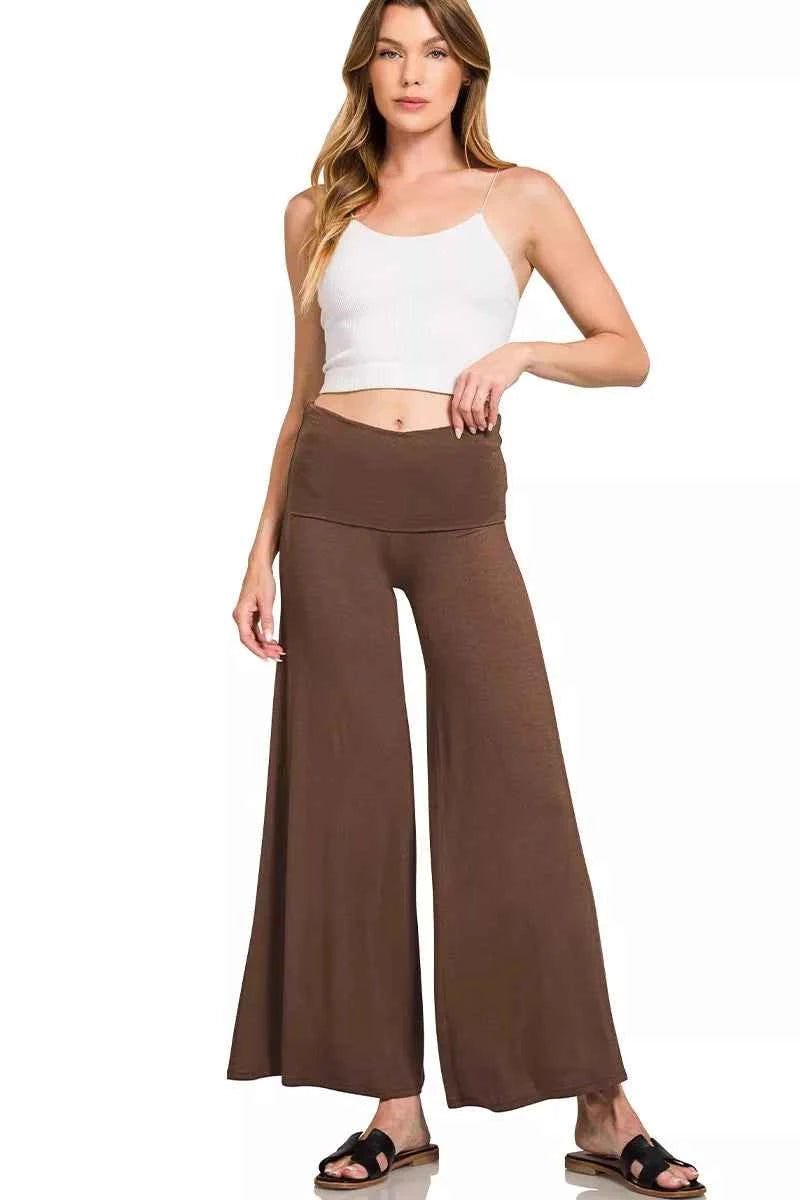 Fold Over Waist Comfy Wide Leg Pants 77c530a3c67f4b1f8612c1926b9f90a9-Max-Origin