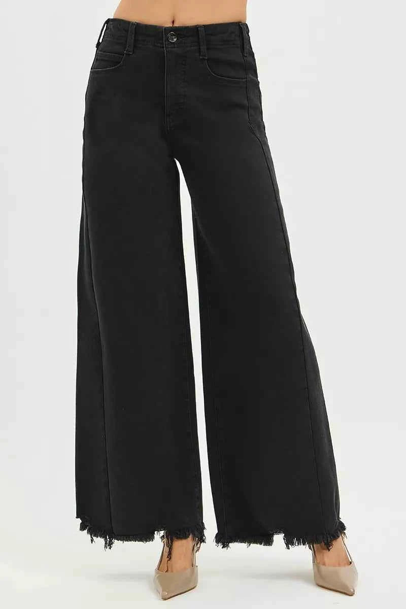RISEN Tummy Control High Rise Palazzo Leg Frayed Hem Jeans 77d76c148b2642fd825cd535dce1ce31-Max-Origin