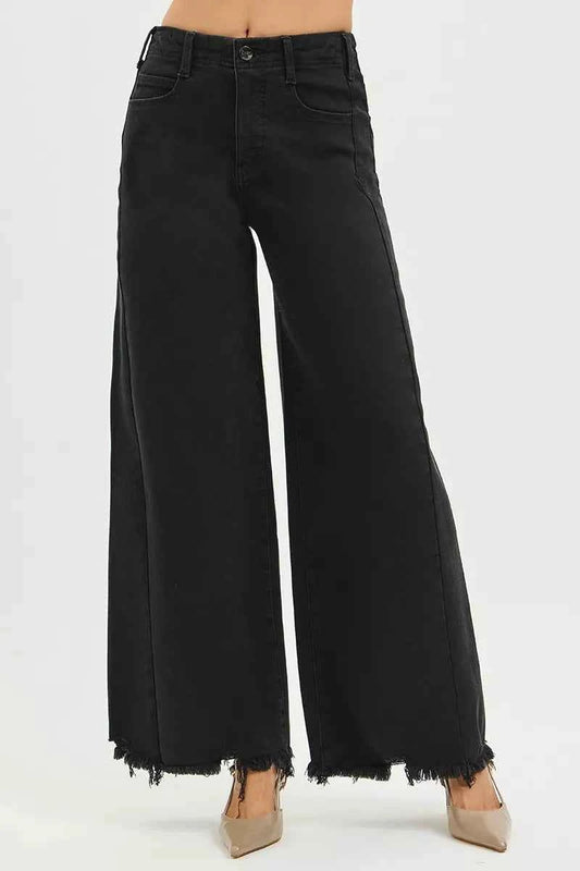 Tummy Control High Rise Palazzo Leg Frayed Hem Jeans 77d76c148b2642fd825cd535dce1ce31-Max-Origin