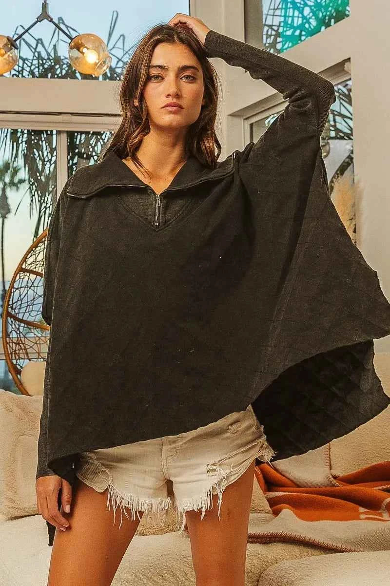 Vintage Washed Quilted Half Zip Top 77d813e4475e41558cdbe4894467ff0a-Max-Origin