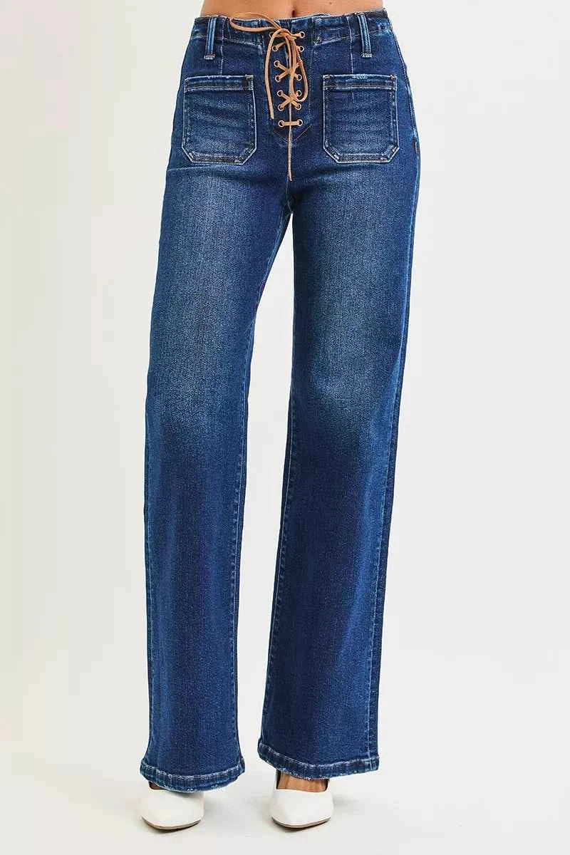 RISEN Full Size High Rise Wide Leg Jeans with Front Tie Detail Plus Size 77de68f705de4e16a662a9a9b8a083d9-Max-Origin