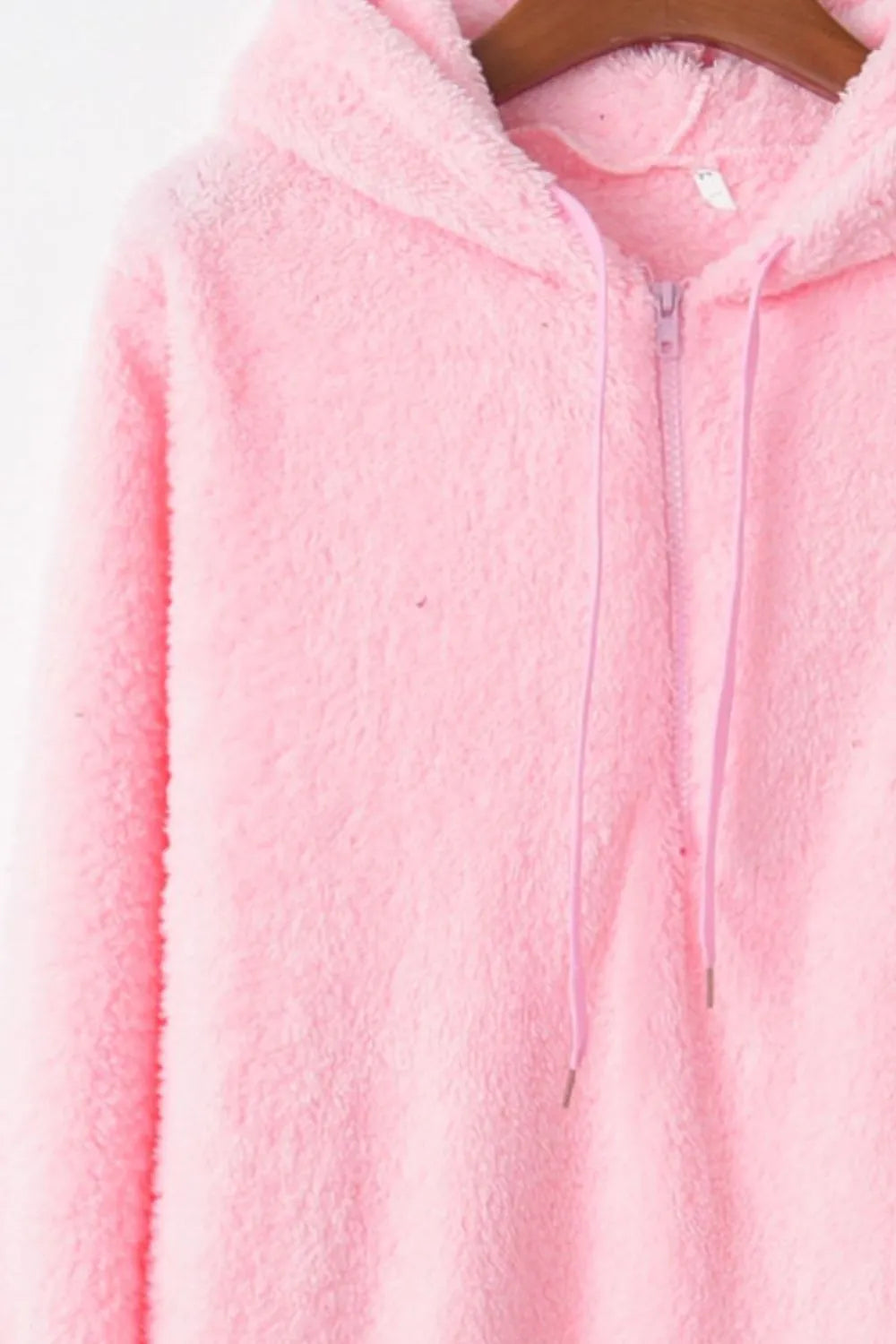 Full Size Quarter-Zip Drawstring Teddy Hoodie 77e603a7-25b9-4019-a13d-6ae4b39e7142-Max