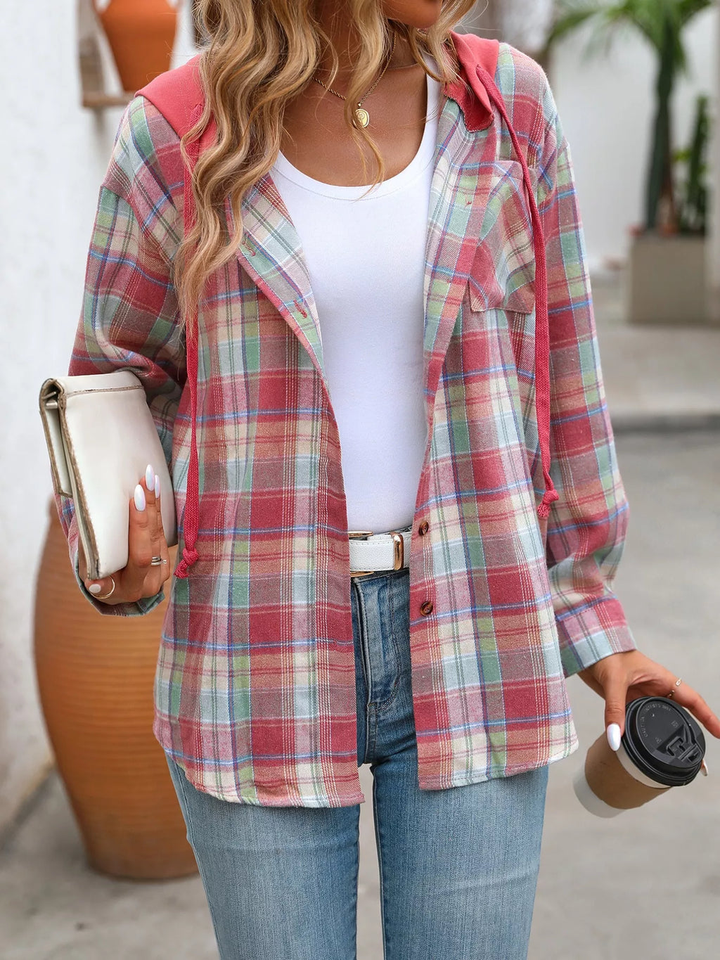 Plaid Button-Up Hooded Shirt 77ed052a-e56b-42ff-a91f-f7ad9cd2f1bc-Max-Origin