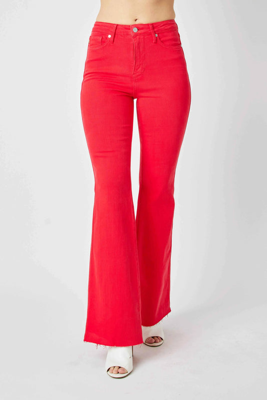 Judy Blue Full Size Hw Tummy Control Garment Dyed Flare Jeans Plus Size 77f2021a8d444cb2aa30d97e79cb0ca1-Max-Origin