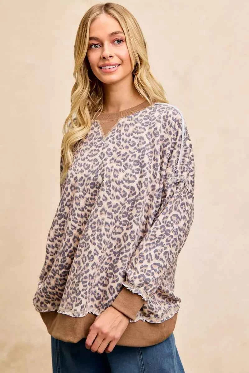 BiBi Leopard Printed French Terry Sweatshirt 77f48c0d178244398d8f7e7b14121197-Max-Origin