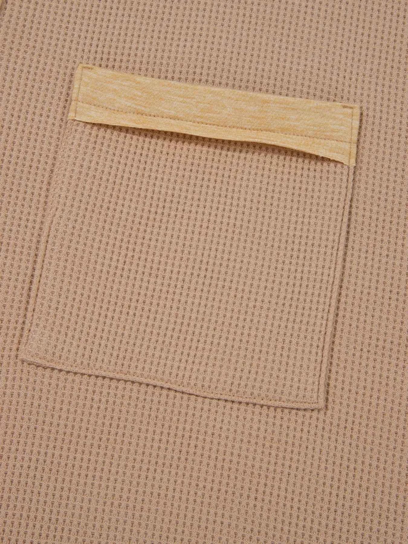 Waffle Textured Tunic Henley Top with Slits 77fa3bf51b2141aea05ac505fccf794a-Max-Origin