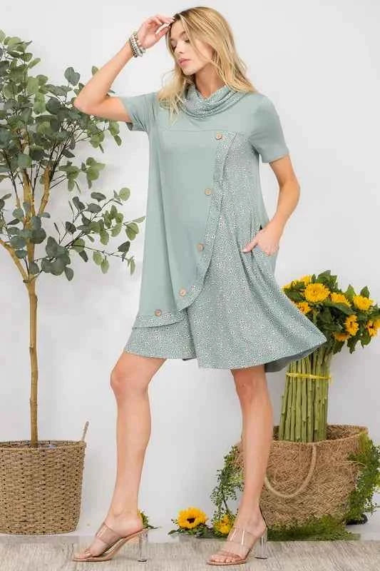 Celeste Full Size Decor Button Short Sleeve Dress with Pockets Plus Size 780148e0-31a6-494d-9281-eb2a6209c500-Max