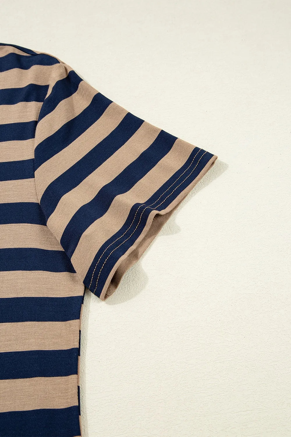 Casual Striped V-Neck Midi T-Shirt Dress 781bf666-d277-48a3-a727-5165d5ba230d-Max
