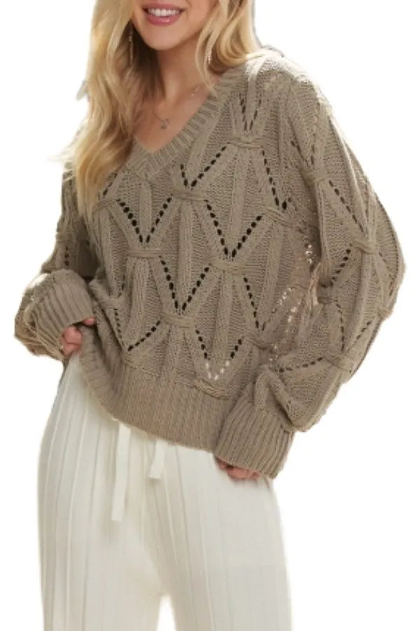 ADORA Loose Fit V Neck Knit Top 7840de340d39412b8ce6b4d8d7de9c00-Max-Origin