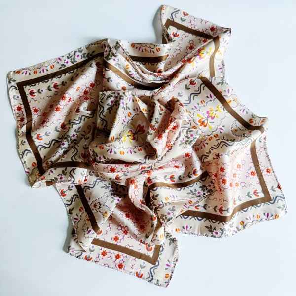 Silky Muse Satin Square Scarf - Chic Silky Scarf F 78431be4-0e4e-4dcc-9391-bc3c12f48554