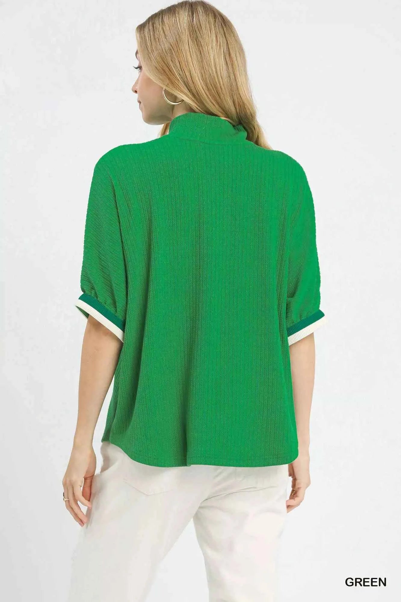 Umgee Textured Knit Top with Striped Contrast Trim 7849ecc8-5a94-48bb-84f9-1179f7a5ec39-Max-Origin