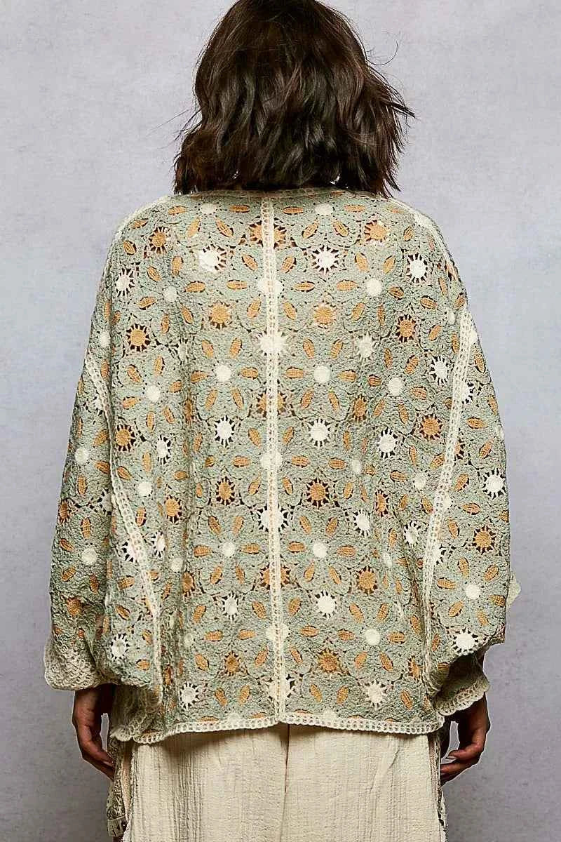 POL Open Front Floral Pattern Crochet Cardigan 78762f33-7c5c-494b-bd6d-5f8543e4a96a-Max-Origin