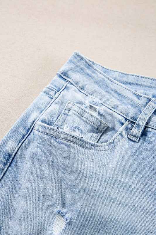 Saige Wash Distressed Straight Jeans 789752ae-4f7b-4dad-a14f-a25578faf160