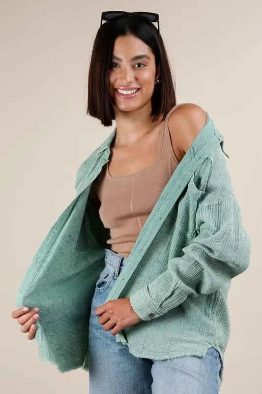 VERY J Mineral Washed Gauze Button Down Shirt 78bdb5a73d47488da062cbcaa84dc9f7-Max-Origin