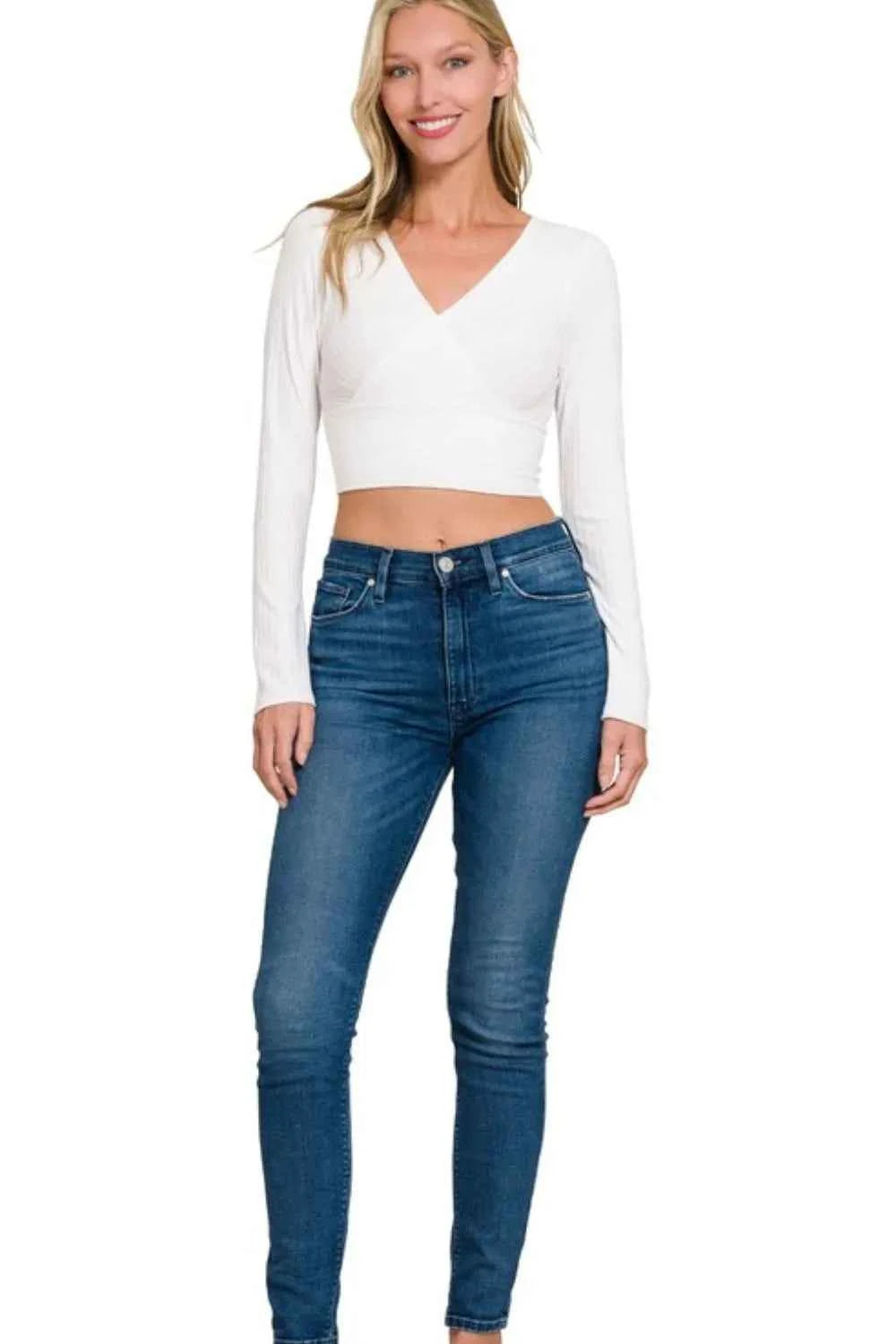 Zenana Ribbed Surplus Waist Band Long Sleeve Top 78bdc8b9-58dc-4801-82c1-e18655ea05c8-Max-Origin