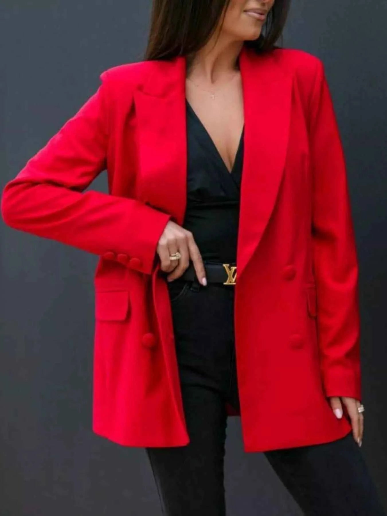 Double-Breasted Long Sleeve Blazer Sky Blue 78be0973-7bf9-4464-b675-9b0b5e13490a-Max-Origin