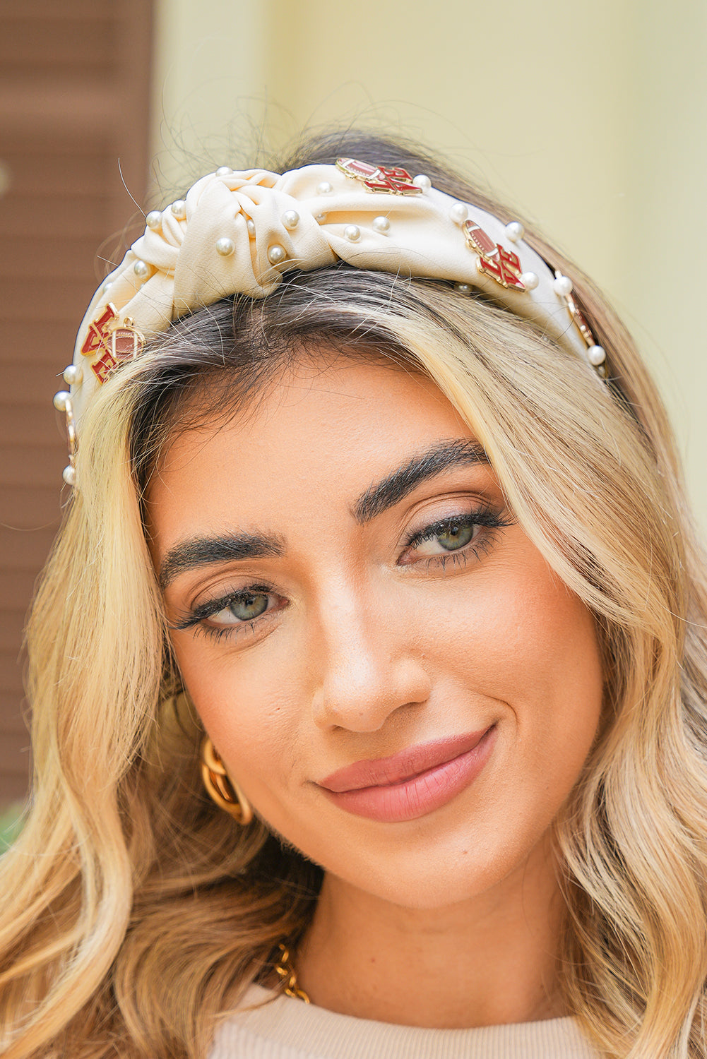 White Game Day Love Pearl Headband 78d0a6ef2d973e42