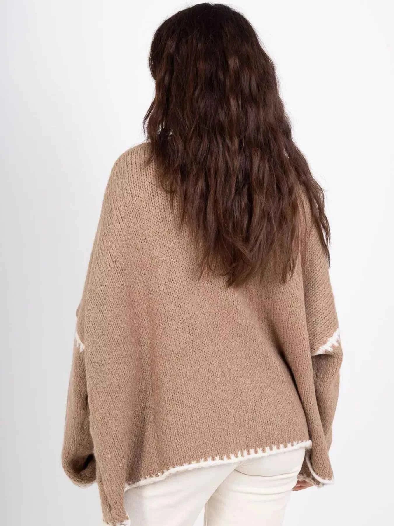 Contrast Trim Open Front Cardigan 78ddf08fdab04dec886217d341e45b9d-Max-Origin