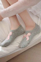 Pink Bow Print Boat Socks 78f9b1116132ee1f