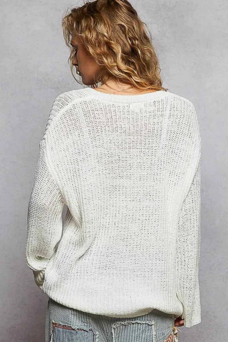 POL Oversized V-Neck Knit Top 790215aa-ca01-4f65-885a-824c07e899e9-Max-Origin