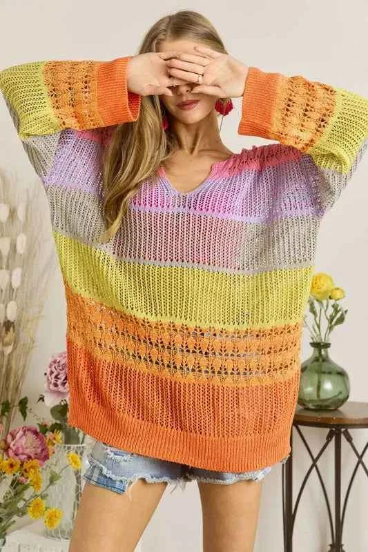 ADORA Colorblock Crochet Top 7905d5cb992f4a38a0d17f4757a31140-Max-Origin