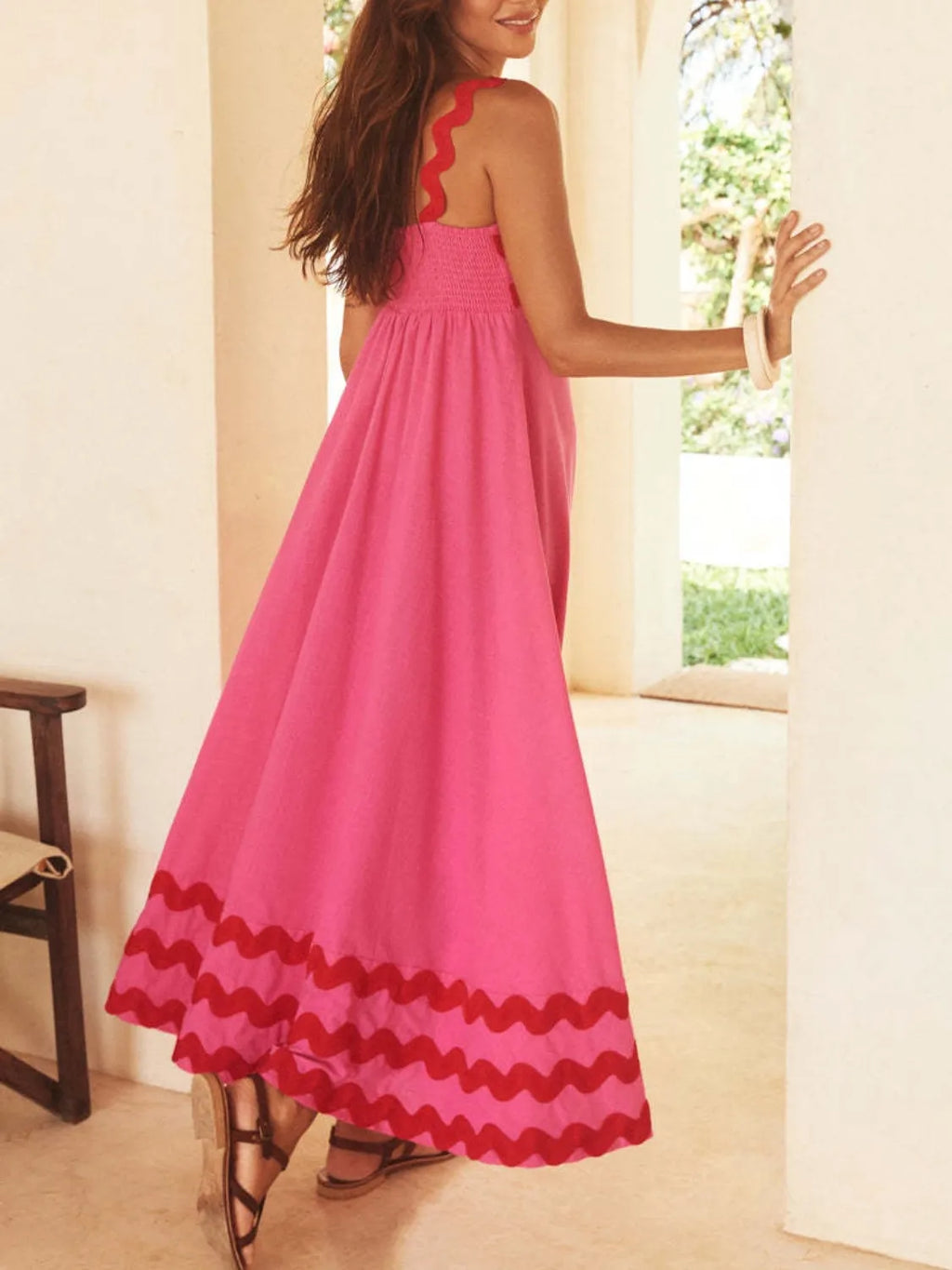 Contrast Trim Square Neck Maxi Cami Dress 79102dab-3185-4e95-9234-3ca687145df0-Max-Origin