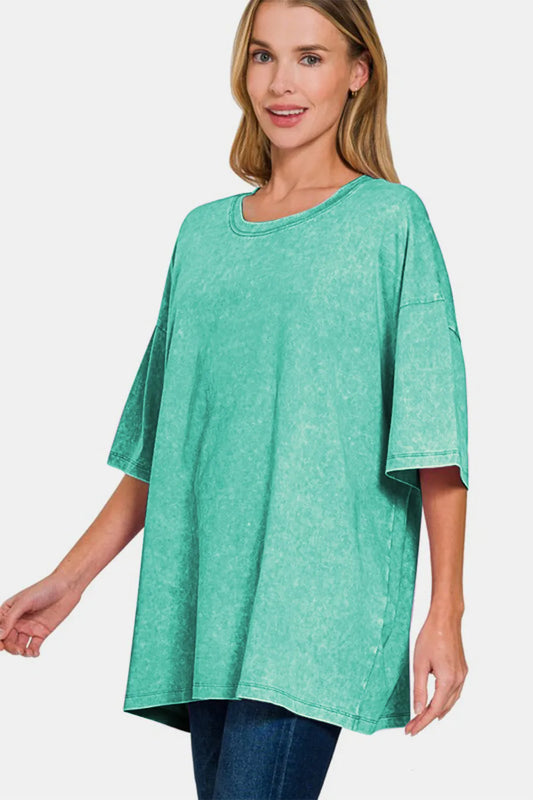 Full Size Washed Round Neck Drop Shoulder Oversized T-Shirt 791c917f-9c96-4e37-a1fc-0268da4ebf51-Max