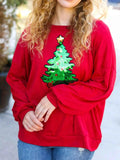 Christmas Tree Sequin Long Sleeve Sweatshirt Red 792c3c62-e573-4563-a5e5-817b440cad68-Max-Origin