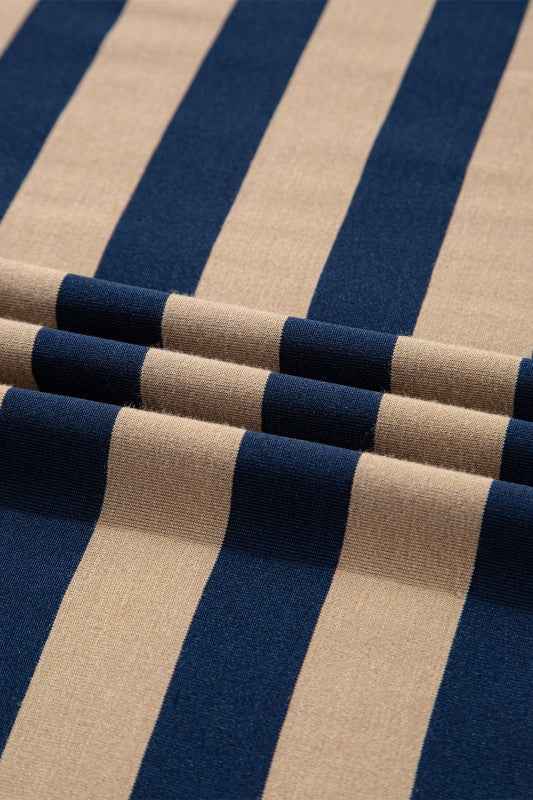 Stripe V-Neck Side Slit Maxi Dress 7940a691-d7cc-411d-a527-9a1357761b9b