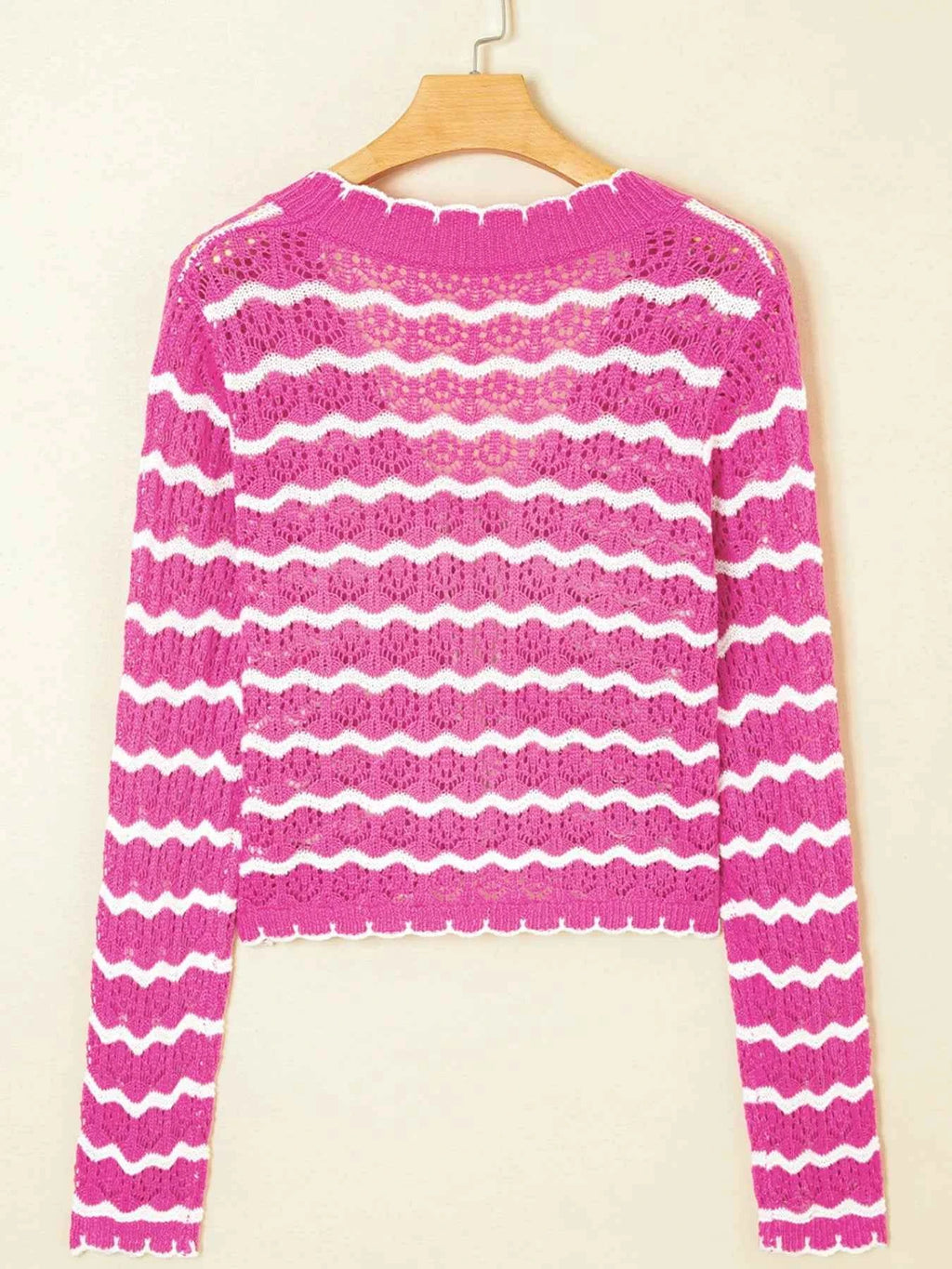 Striped Crochet Tie-Front Cardigan 79467111-20a5-46f3-8057-04f3d5b0fac9-Max-Origin
