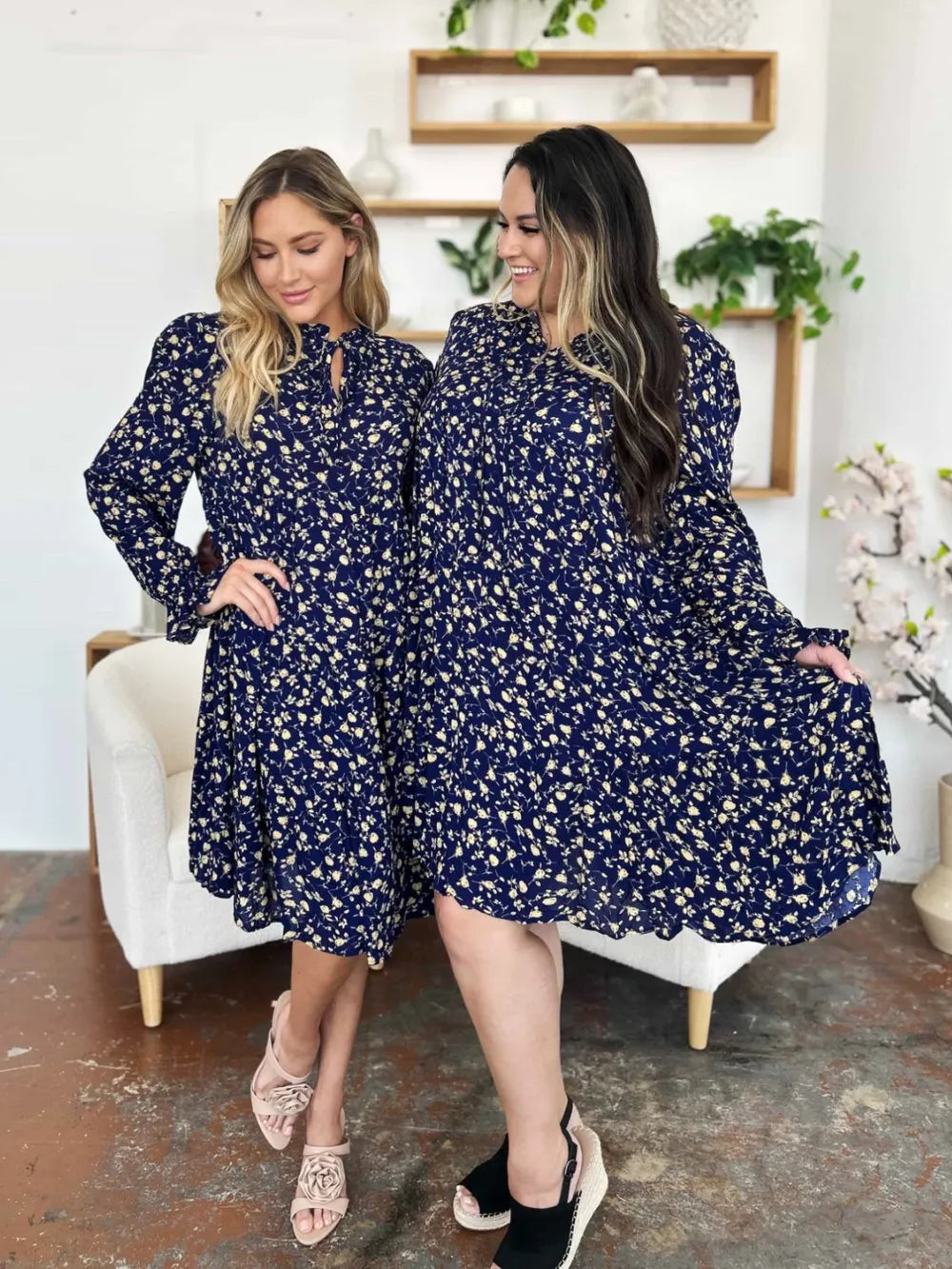 Double Take Full Size Printed Ruffle Hem Long Sleeve Tiered Dress 7963b06e-845e-41c2-bdf0-0c43e3ff9e67-Max