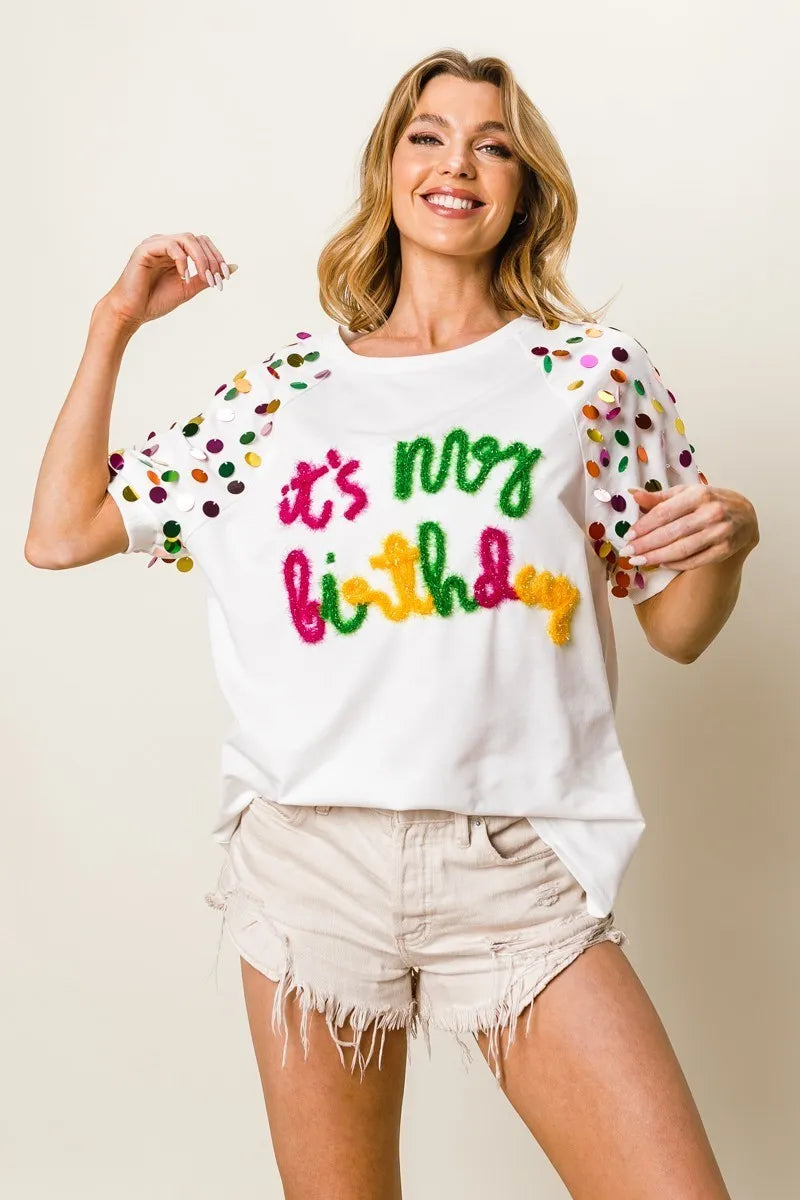 BiBi Metallic Letter Spangle Raglan Puff Sleeve Top OFF WHITE 79835de4ada146818dbbff75754cf039-Max-Origin