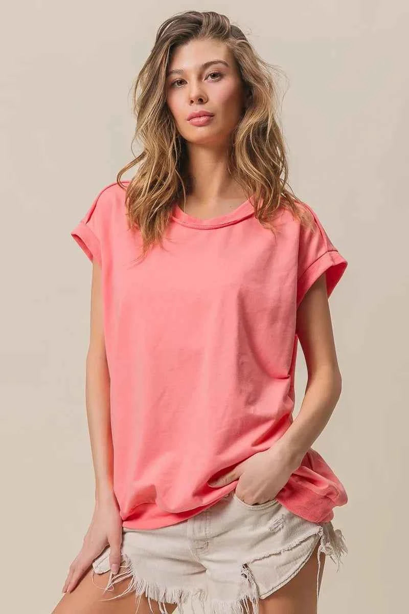 BiBi French Terry Drop Shoulder Basic Top 798479f24be64940ba69e8b0c34463fe-Max-Origin